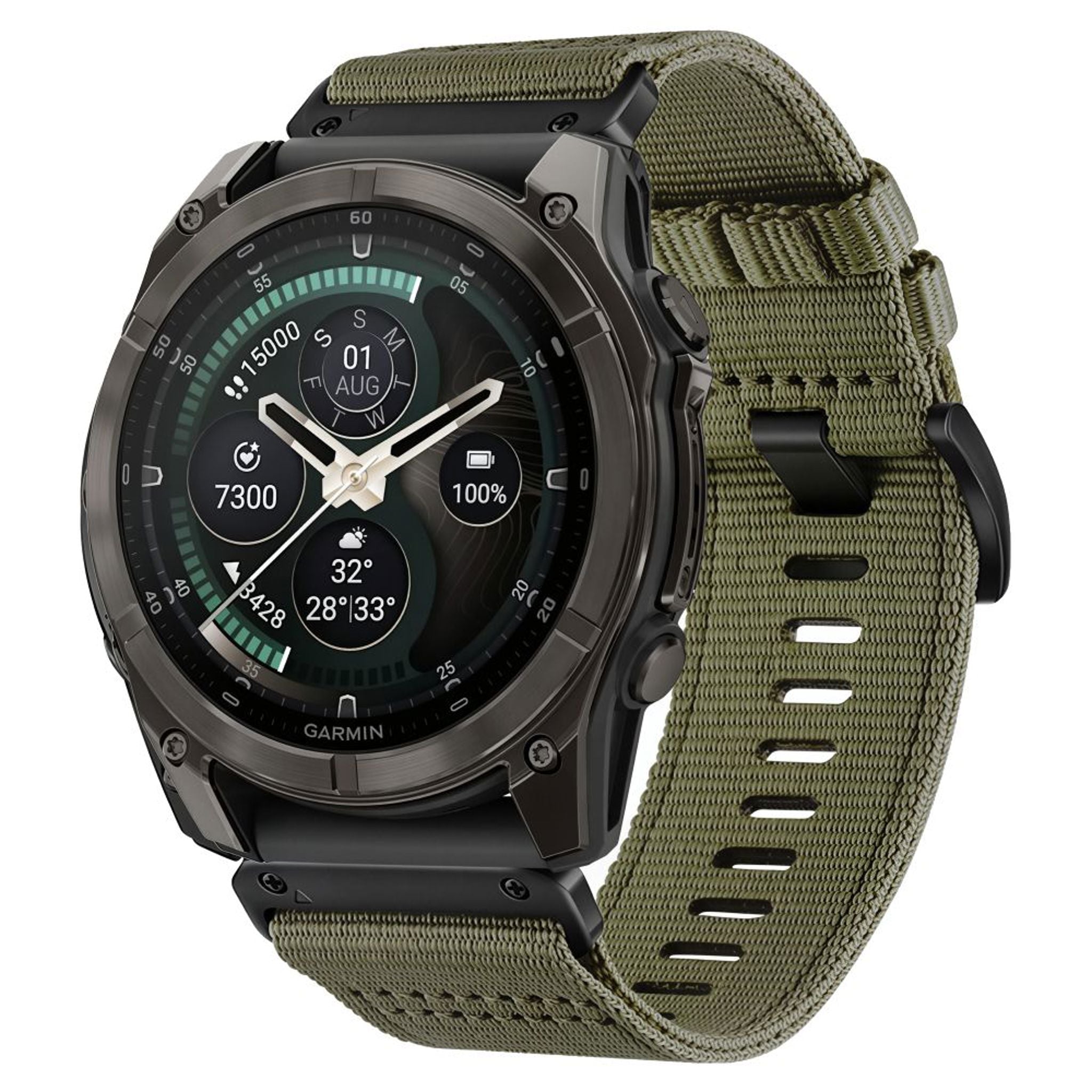 Universal Garmin 26mm QuickFit Tech-Protect Classic Nylon Strap - Green