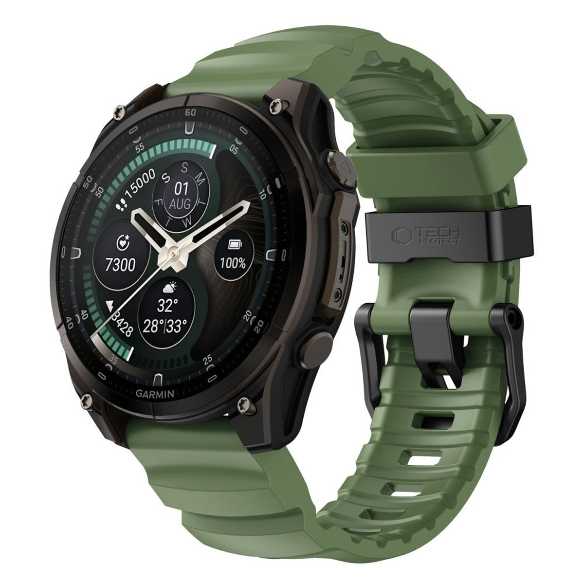 Universal Garmin 22mm QuickFit Tech-Protect Motion Watch Strap - Green