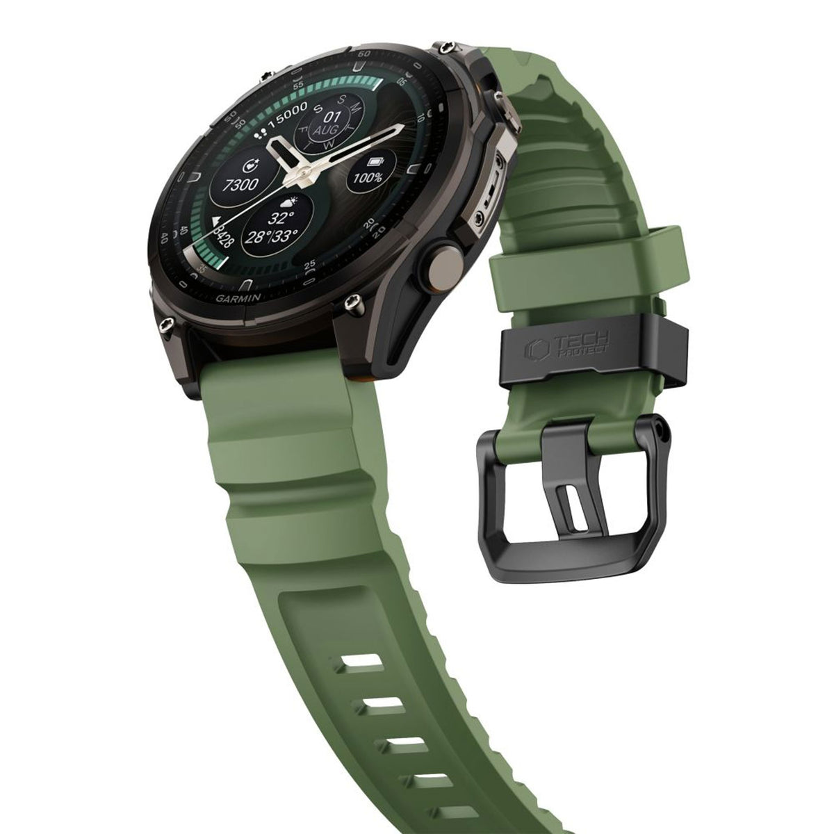 Universal Garmin 26mm QuickFit Tech-Protect Motion Watch Strap - Green