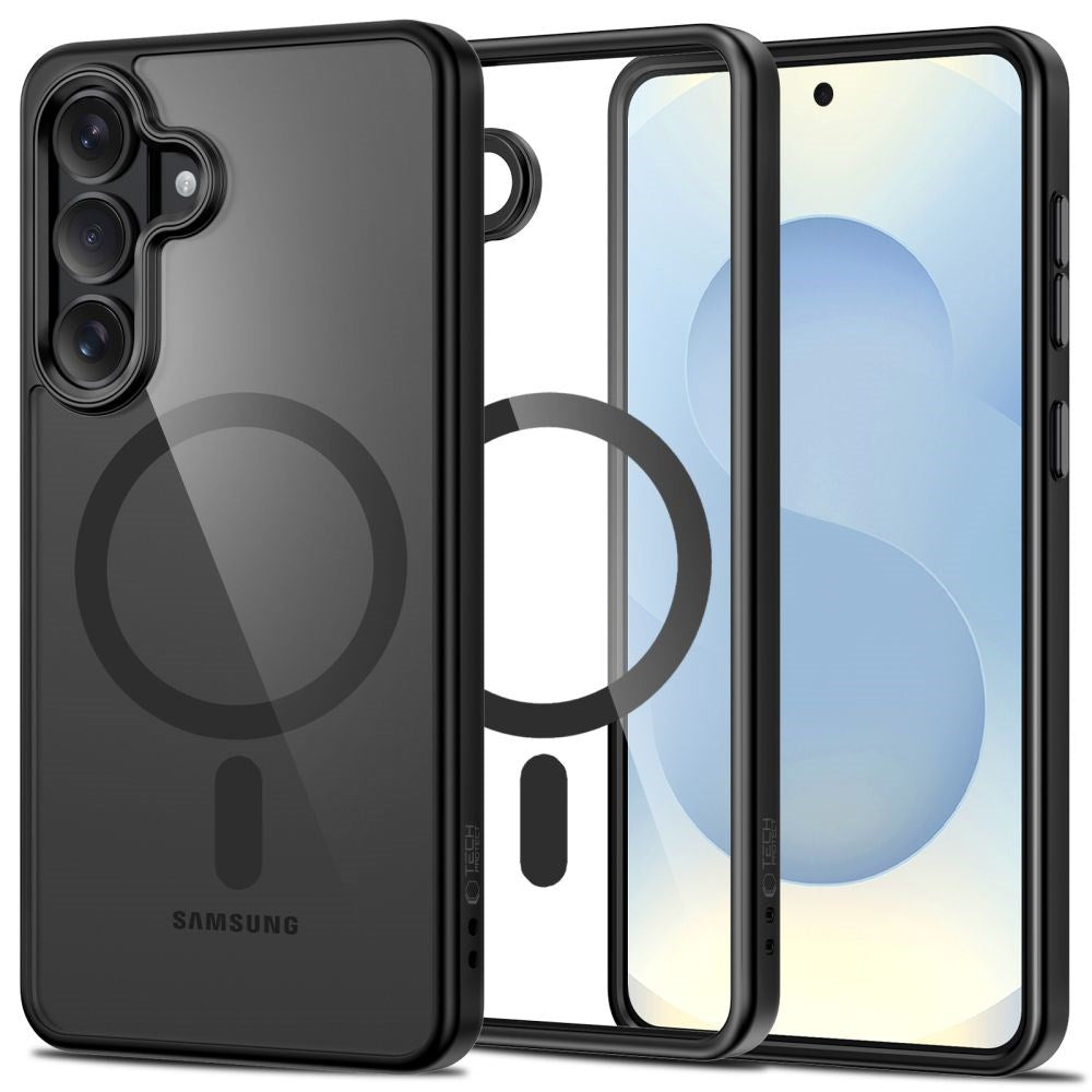 Samsung Galaxy S26 Tech-Protect MagMat Case - MagSafe Compatible - Transparent / Black