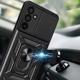 Samsung Galaxy A57 Tech-Protect Camshield Case with Magnetic Ring & Stand Function - Black