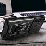 Samsung Galaxy A37 Tech-Protect Camshield Case with Magnetic Ring & Stand Function - Black