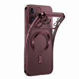 iPhone 18 Pro / 17 Pro Tech-Protect MagFlex Case - MagSafe Compatible - Burgundy / Transparent