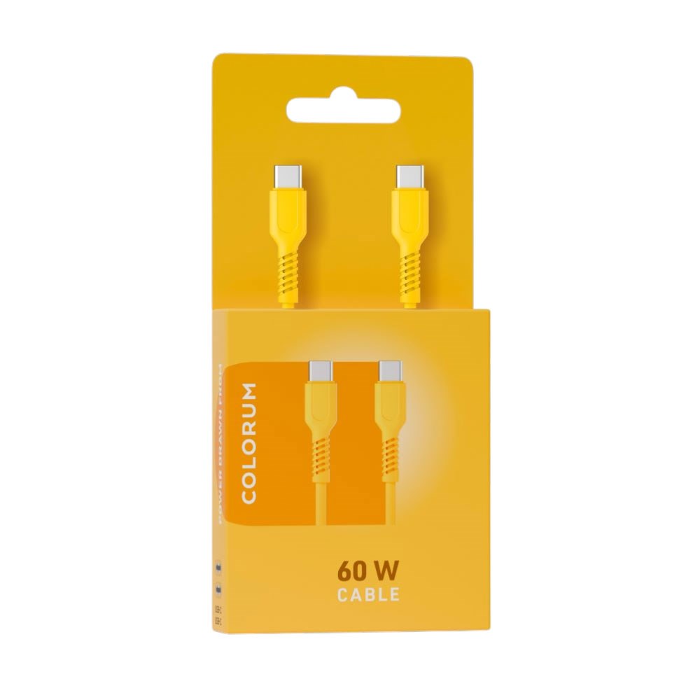 Colorum 60W USB-C to USB-C Cable - 1.8m - Yellow