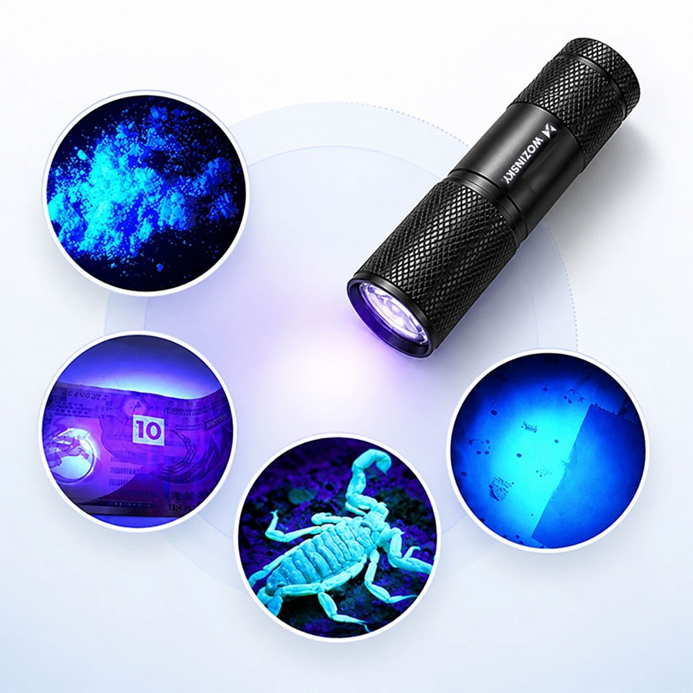 Wozinsky WLD-9L UV Flashlight for Trace Detection - Black