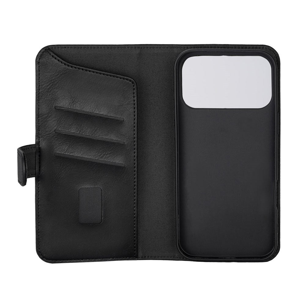 iPhone 17 Pro Max GEAR Faux Leather Flip Case - MagSafe Compatible - Black