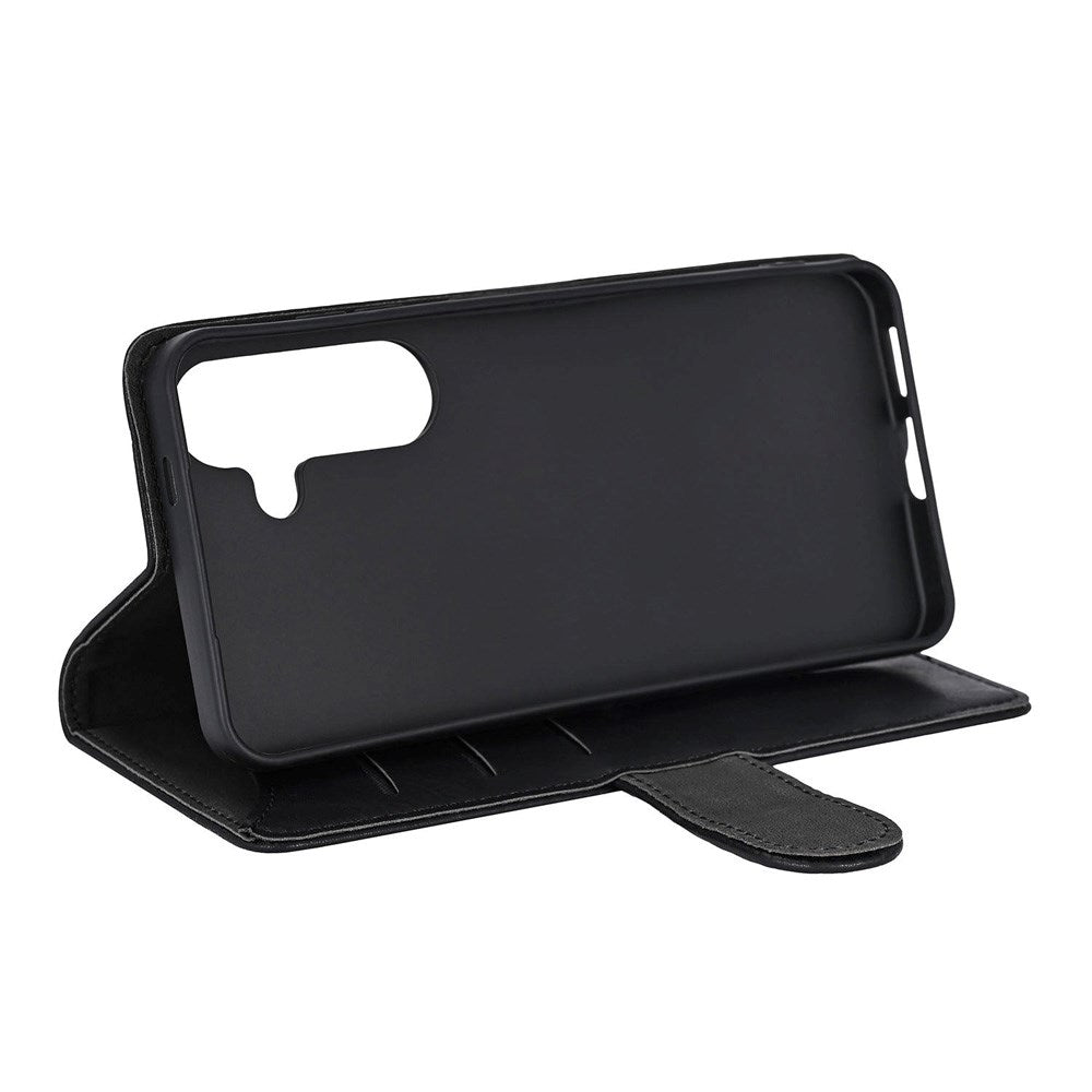 Samsung Galaxy S25 GEAR Classic Flip Case Faux Leather with Card Holder - Black