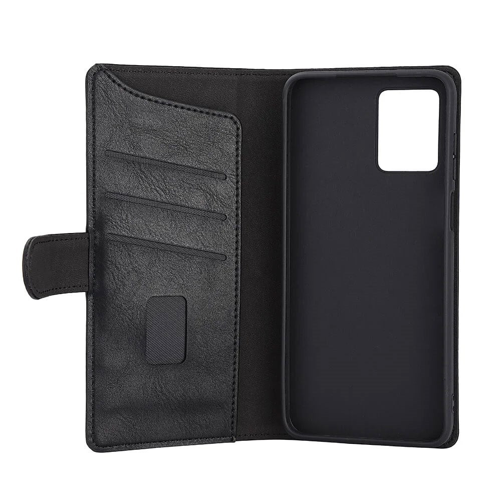 Motorola Moto G53 GEAR Faux Leather Flip Case with Card Holder & Stand Function - Black