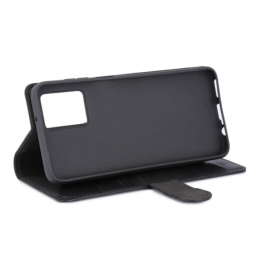 Motorola Moto G53 GEAR Faux Leather Flip Case with Card Holder & Stand Function - Black