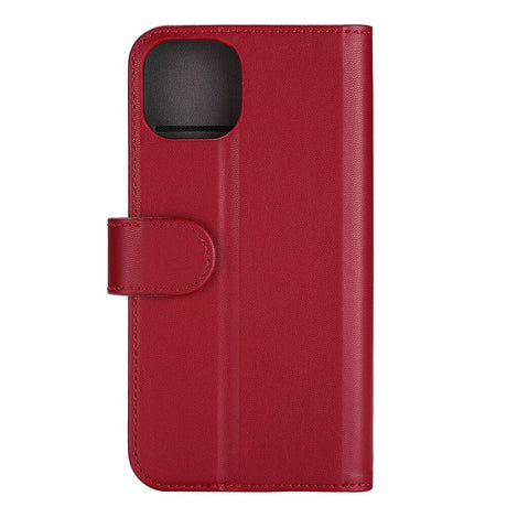 iPhone 14 GEAR Wallet - Leather Flip Cover with Wallet for 3 Cards - Red