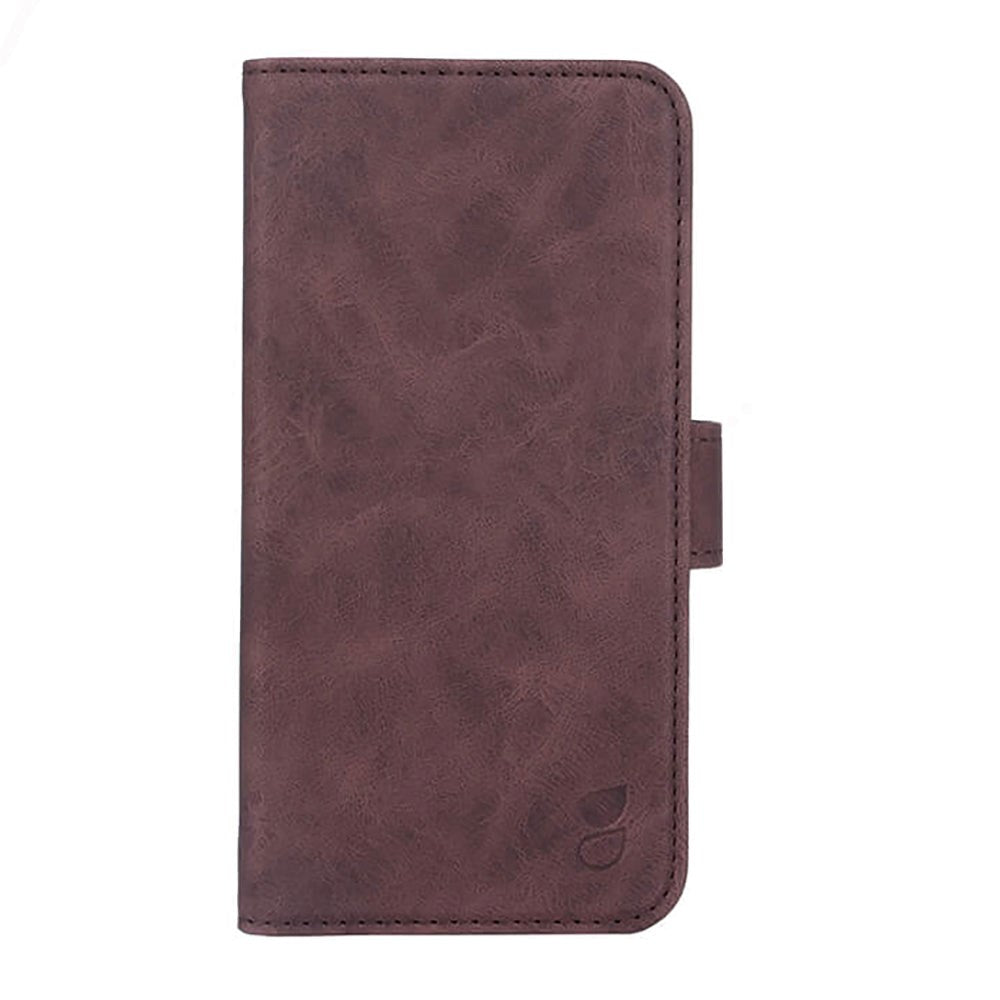 iPhone 14 GEAR Leather Wallet Case - Brown