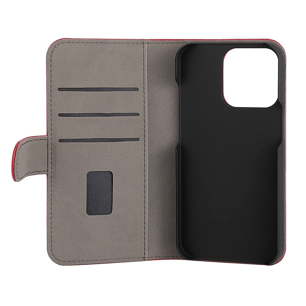 iPhone 13 Pro Gear Wallet - Leather Wallet Case - Red