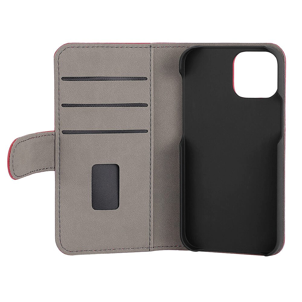 iPhone 13 Mini Gear Wallet - Leather Wallet Case - Red