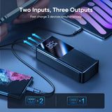 Joyroom JR-QP193 22,5W Powerbank - 2 x USB-A (QC3.0) / 1 x USB-C (PD) - 30.000 mAh - Black