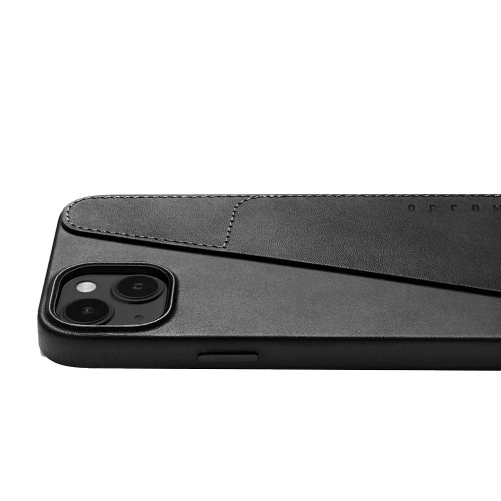 Mujjo iPhone 14 Plus Leather Wallet Case - Black