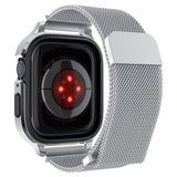 Apple Watch (44/45) Spigen Metal Fit Pro - Aluminum Case and Stainless Steel Watch Band - Silver