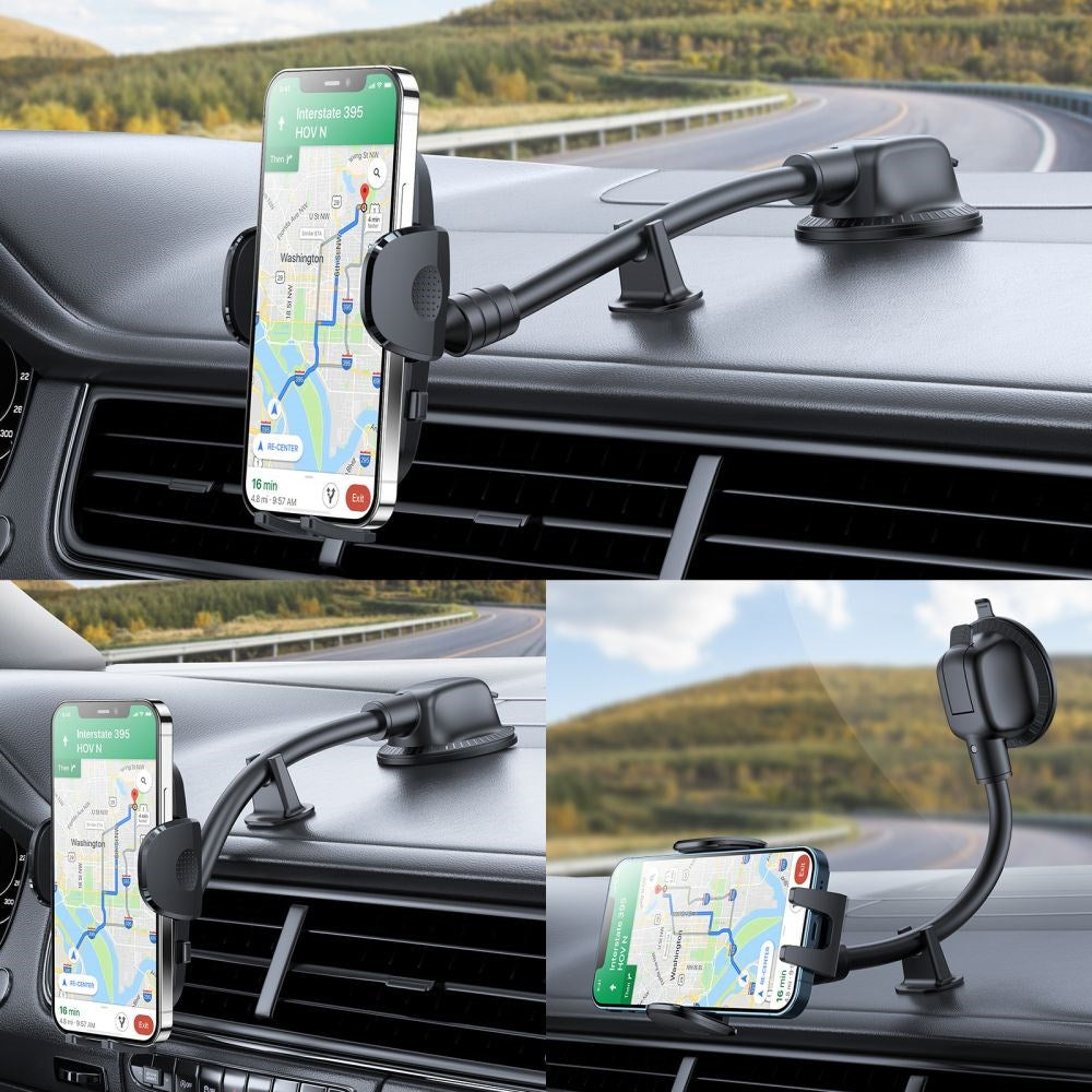 JoyRoom Dashboard Car Mount w. Long Arm - phone holder for car - Black