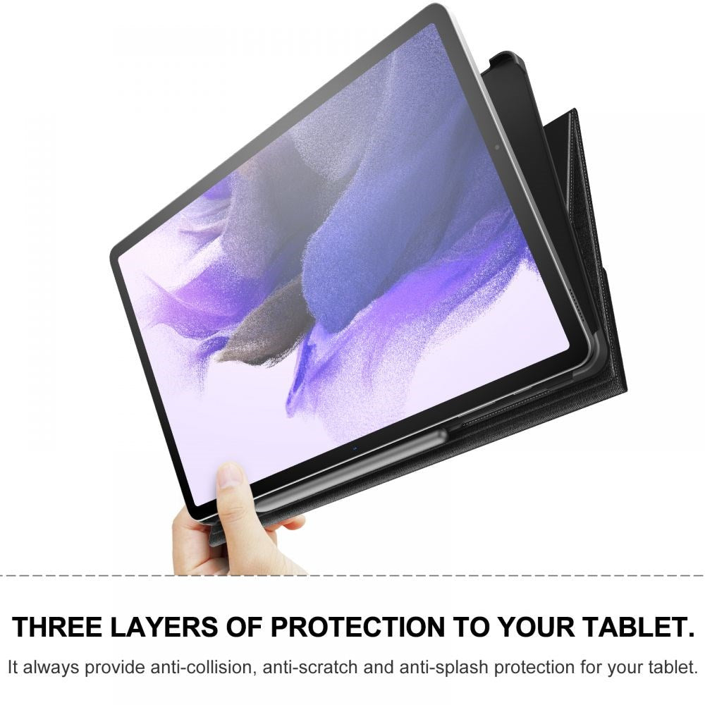 Samsung Galaxy Tab S7 FE 12.4" Infiland Classic Stand Case w. S Pen Holder - Black