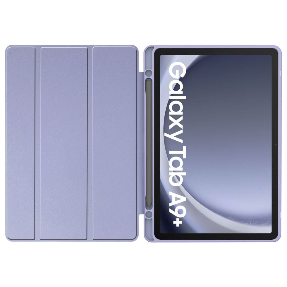 Samsung Galaxy Tab A9+ (Plus) Tech-Protect SC Hybrid Tri-fold Case - Violet Marble / Transparent