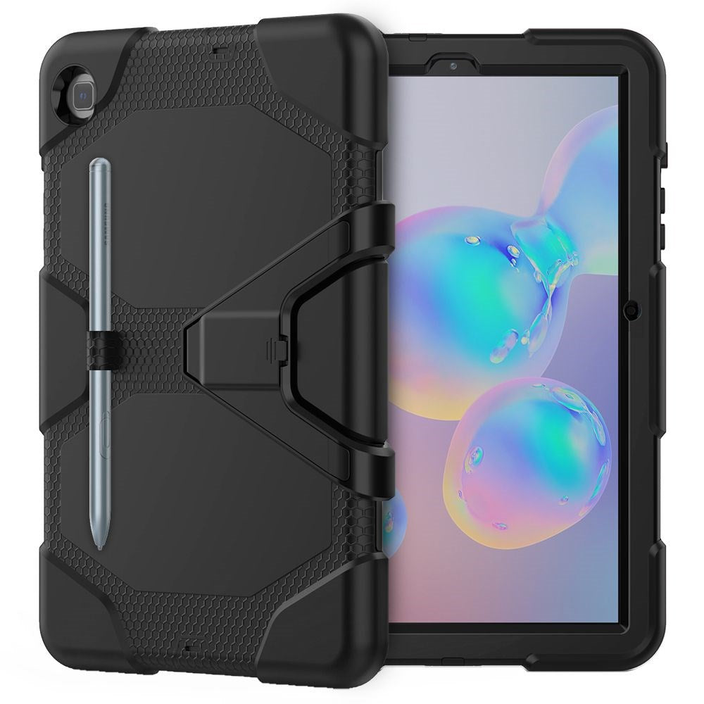 Samsung Galaxy Tab S6 Lite Tech-Protect Survive Tough Case w. Protective Film, Kickstand & S-Pen Holder - Black