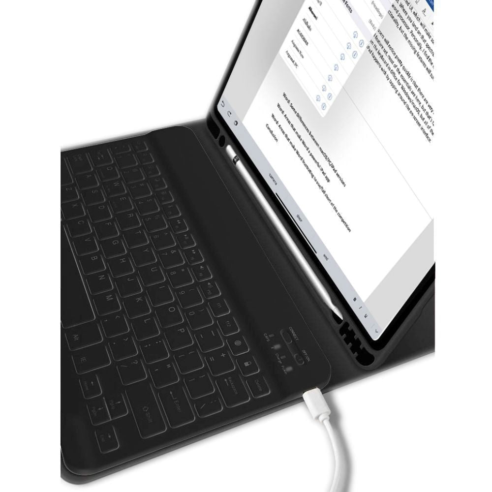 iPad 10.9" (2022) Tech-Protect Keyboard Case With Pencil Holder - English Layout - Black