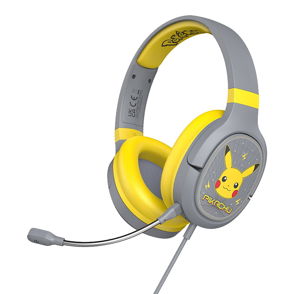 Pro G1 Over-Ear Gaming Headset with Detachable Microphone - Pokémon Pikacu - Grey / Yellow