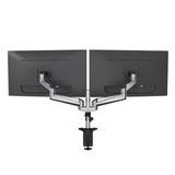 Desire2 Monitor Table Bracket w. Screw Clamp for 2 Monitors 15" - 32" - (VESA 75 & 100) - Silver / Black