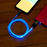 Batman Light Up USB-A to Lightning Cable 1.2 Meter - Black / Blue