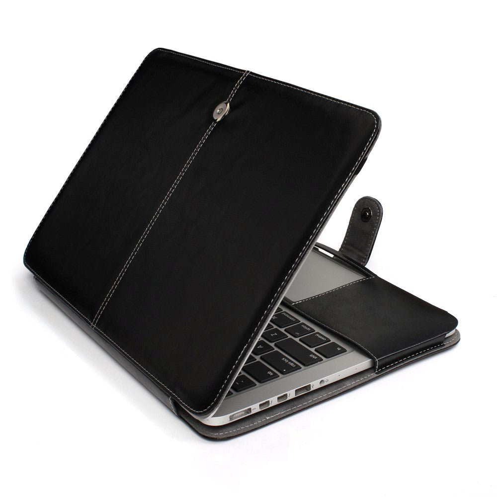 MacBook Pro 14 M1/M2 (2021-2023) PU Leather Shockproof Laptop Sleeve - Black