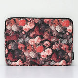 CanvasArtisan Sleeve with Flower Design for Macbook/Laptop 15" - (39 x 28 x 2 cm) - Pink / Black