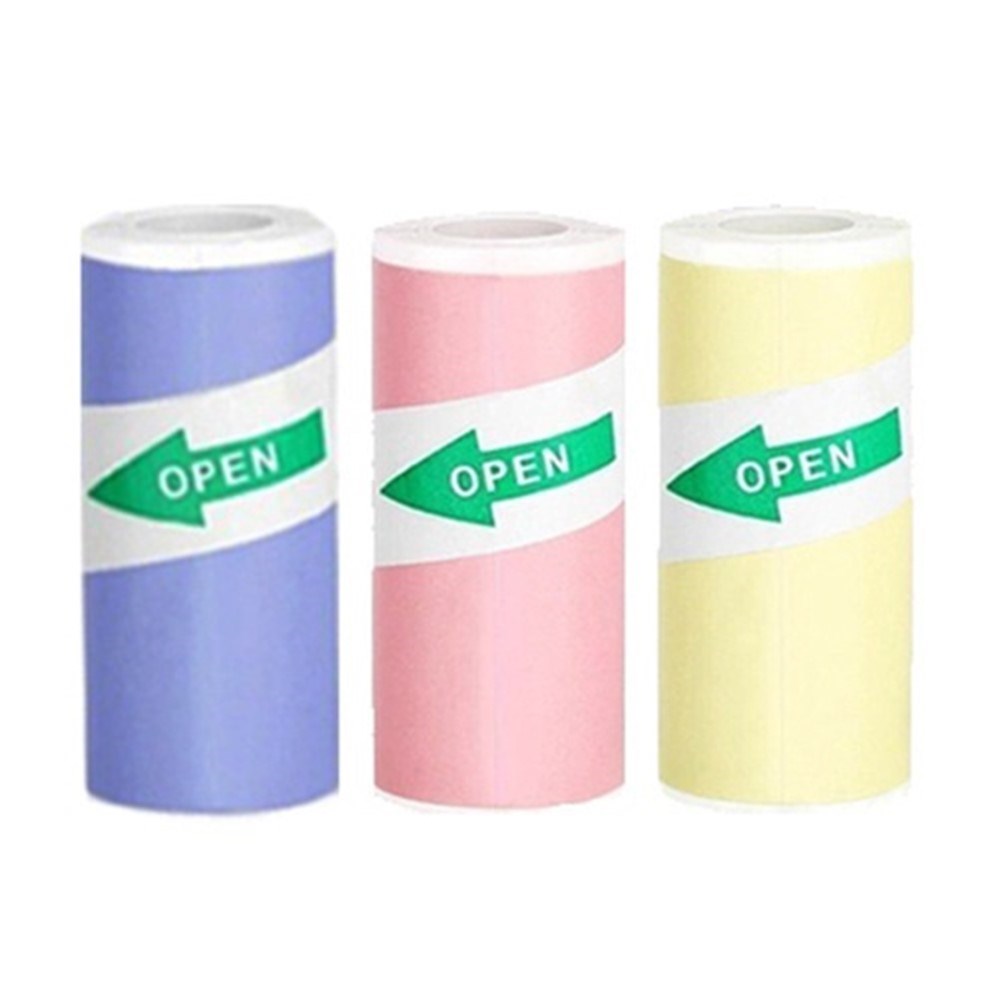 Thermal Photo Paper - Self-Adhesive - 57 x 25 mm - 3 pcs - Purple / Pink / Yellow