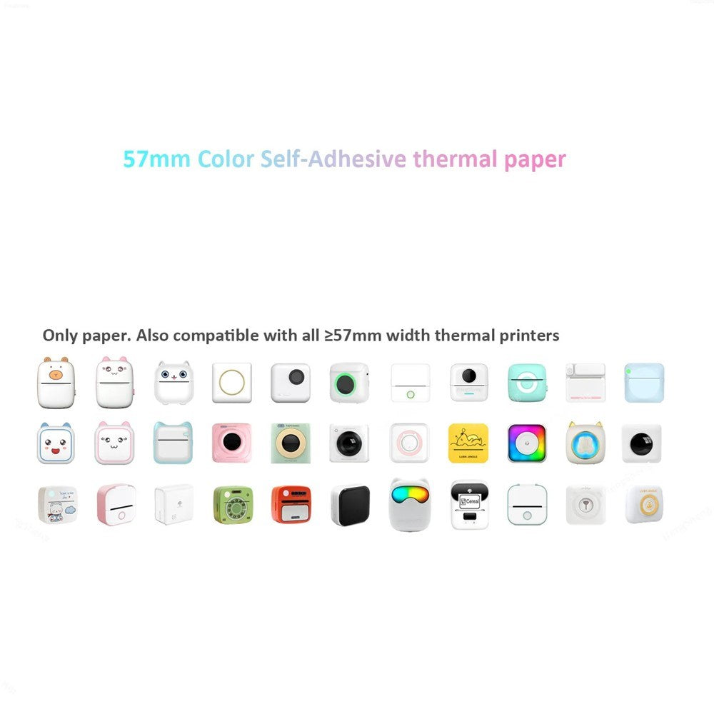 Thermal Photo Paper - Self-Adhesive - 57 x 25 mm - 3 pcs - Purple / Pink / Yellow