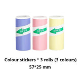 Thermal Photo Paper - Self-Adhesive - 57 x 25 mm - 3 pcs - Purple / Pink / Yellow