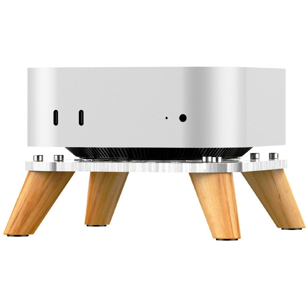 Mac Mini M4 / M4 Pro Stand - Transparent / Wood