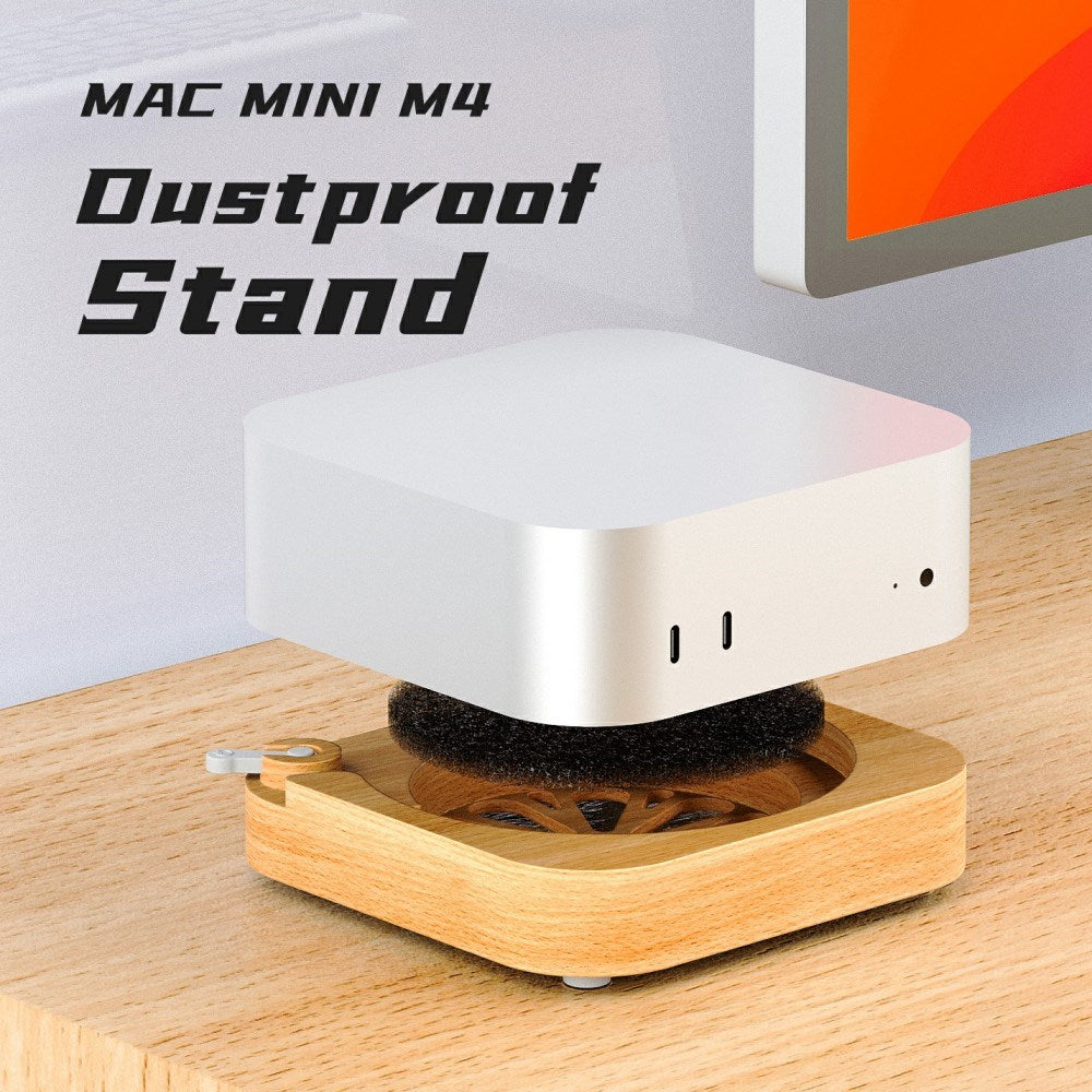 Mac Mini M4 / M4 Pro Wooden Stand – Dust Protection, Cooling & Elegant Design
