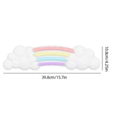 Keyboard Wrist Rest with. Clouds and Rainbow Design - White / Multi