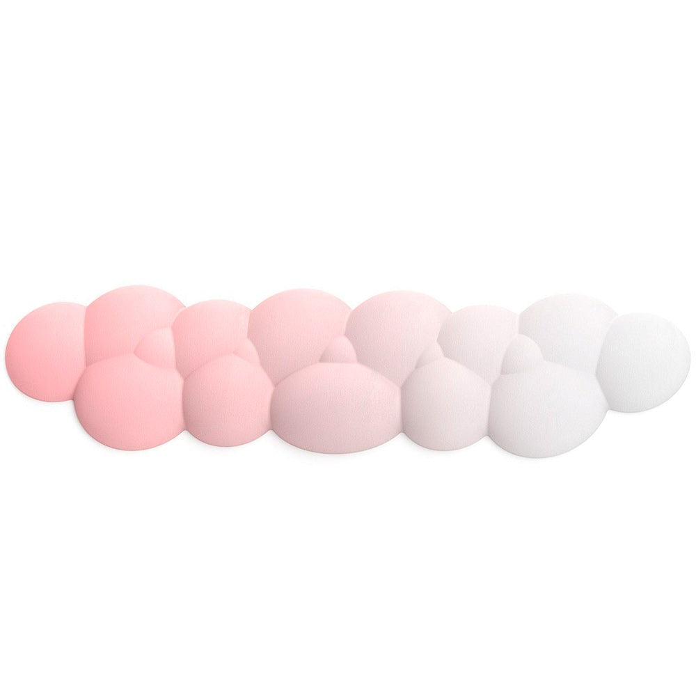 Keyboard Wrist Rest with Cloud Design - Pink / White