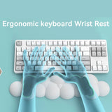 Keyboard Wrist Rest with Cloud Design - White