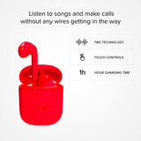 Jaz Silk True Wireless In-Ear Bluetooth Headphones - Red