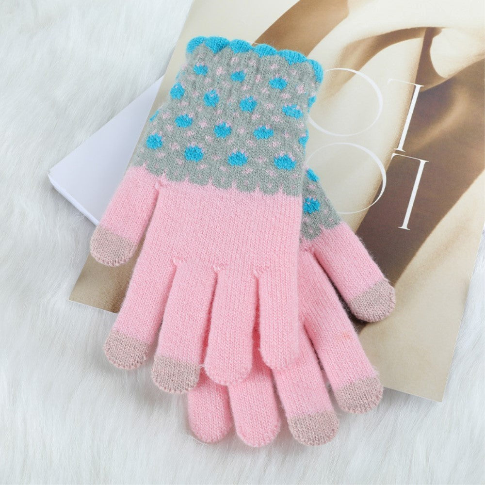 Universal Fabric Gloves - Touch Screen - Pink