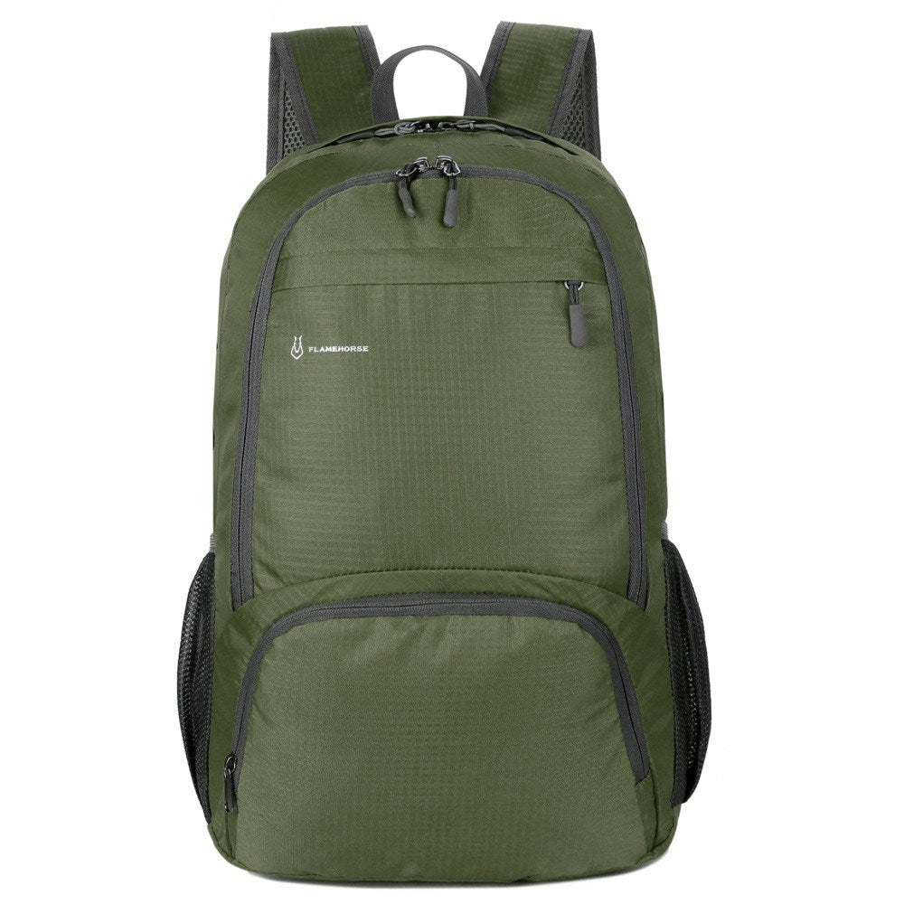 Water Resistant Nylon Backpack (47 x 31cm) - Dark Green