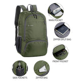 Water Resistant Nylon Backpack (47 x 31cm) - Dark Green