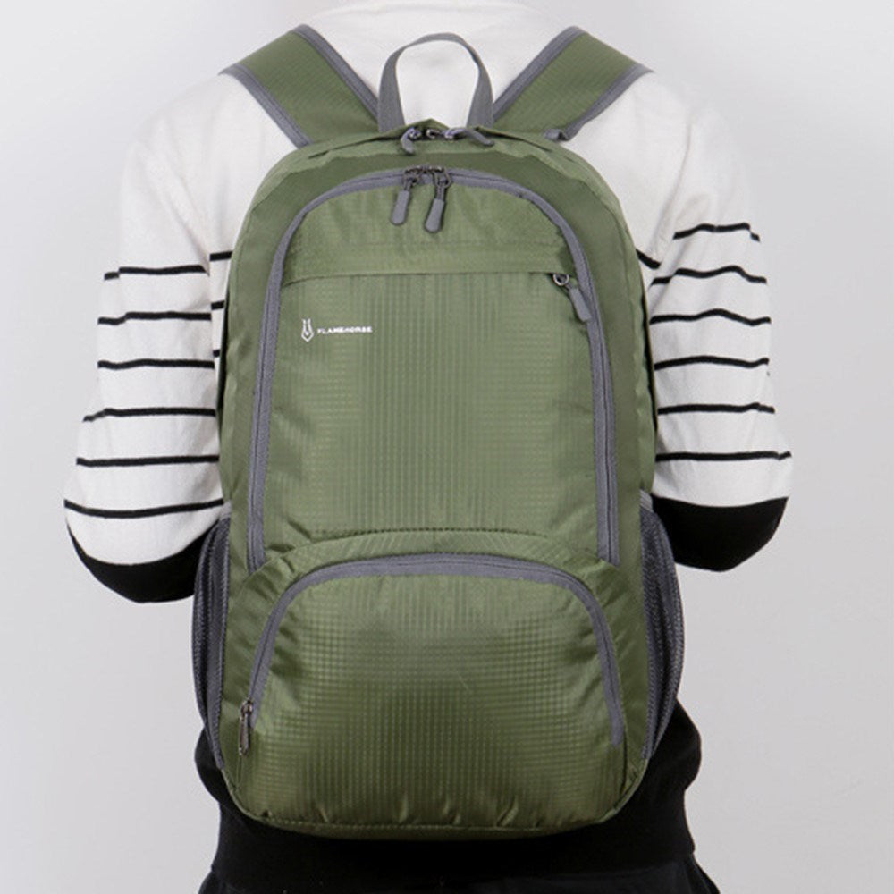 Water Resistant Nylon Backpack (47 x 31cm) - Dark Green