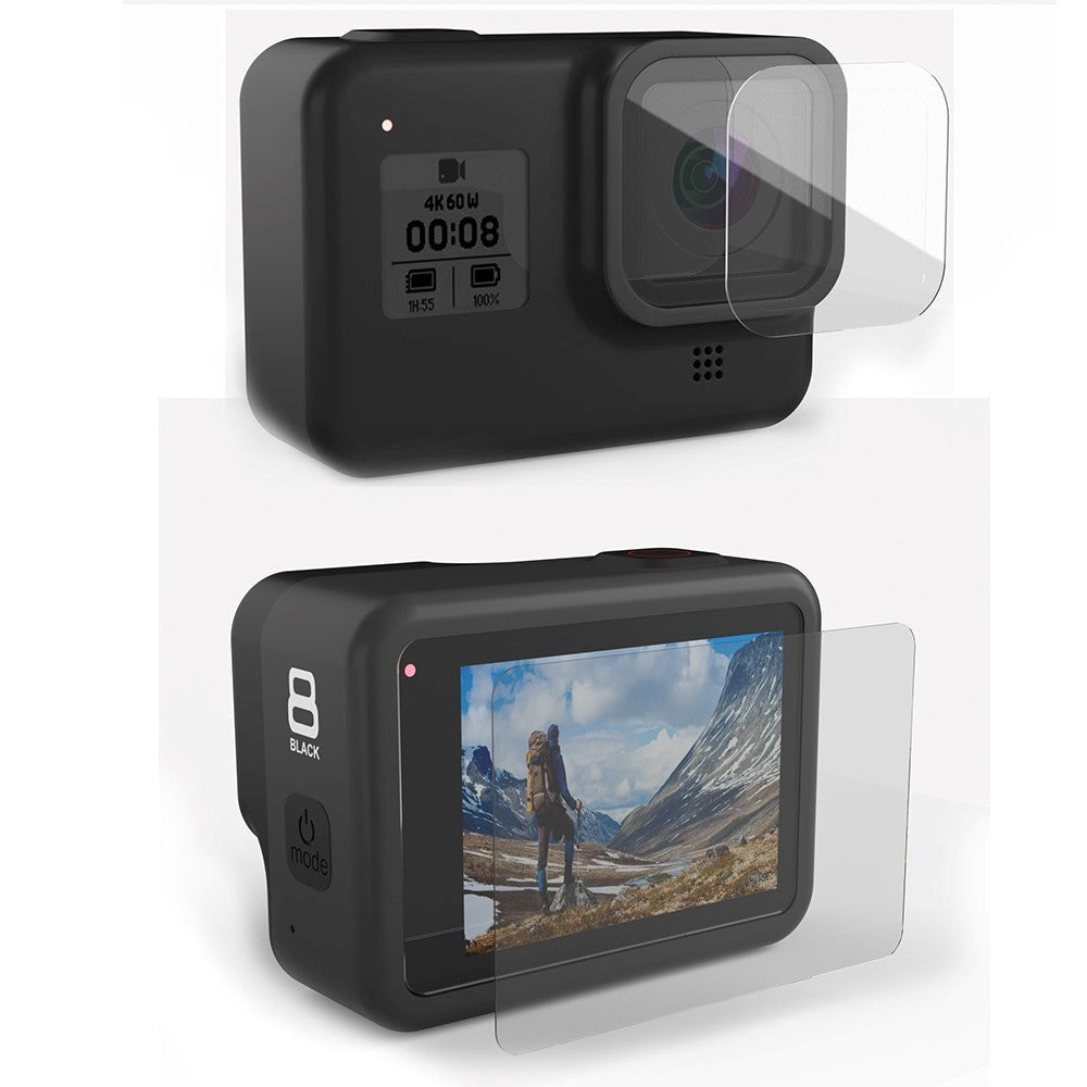 GoPro Hero 8 Protective Set with Tempered Glass and Protective Film - Transparent