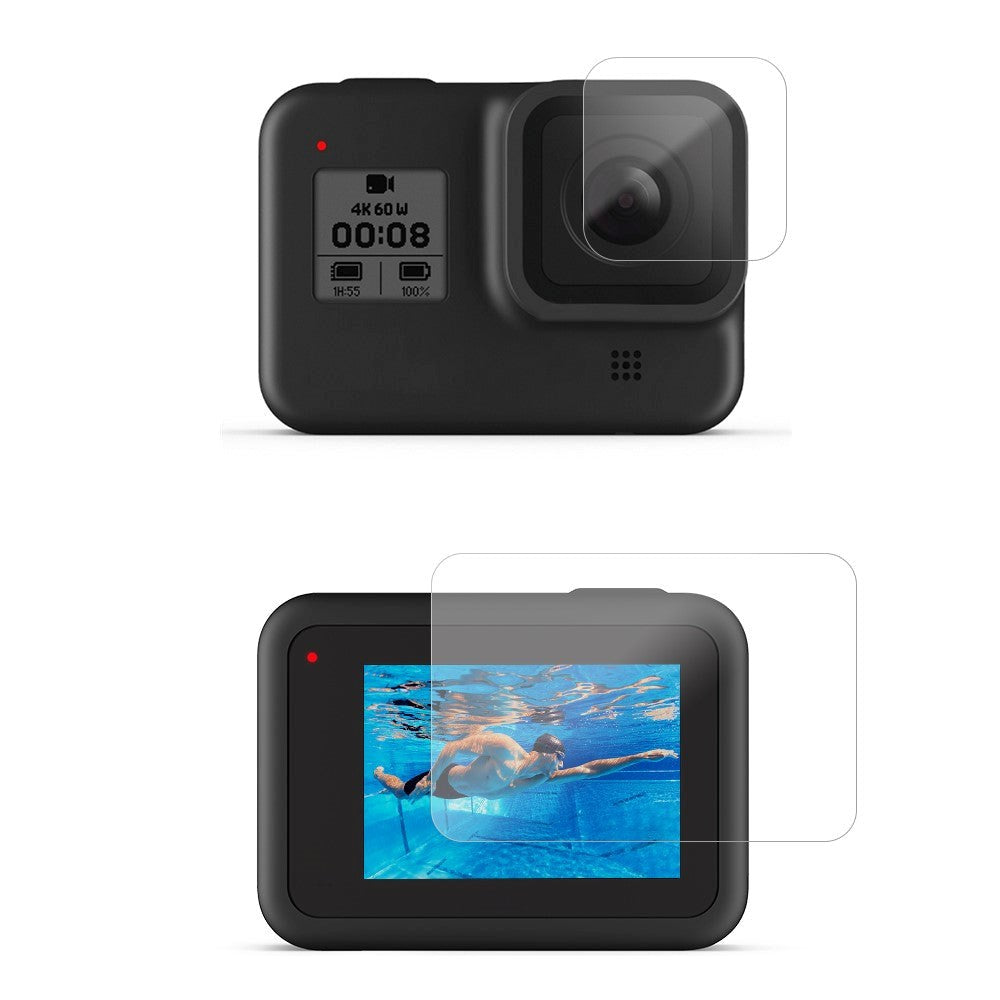 GoPro Hero 8 Protective Set with Tempered Glass and Protective Film - Transparent