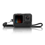 GoPro Hero 9 / 10 / 11 Silicone Case w. Strap & Lens Protection - Black