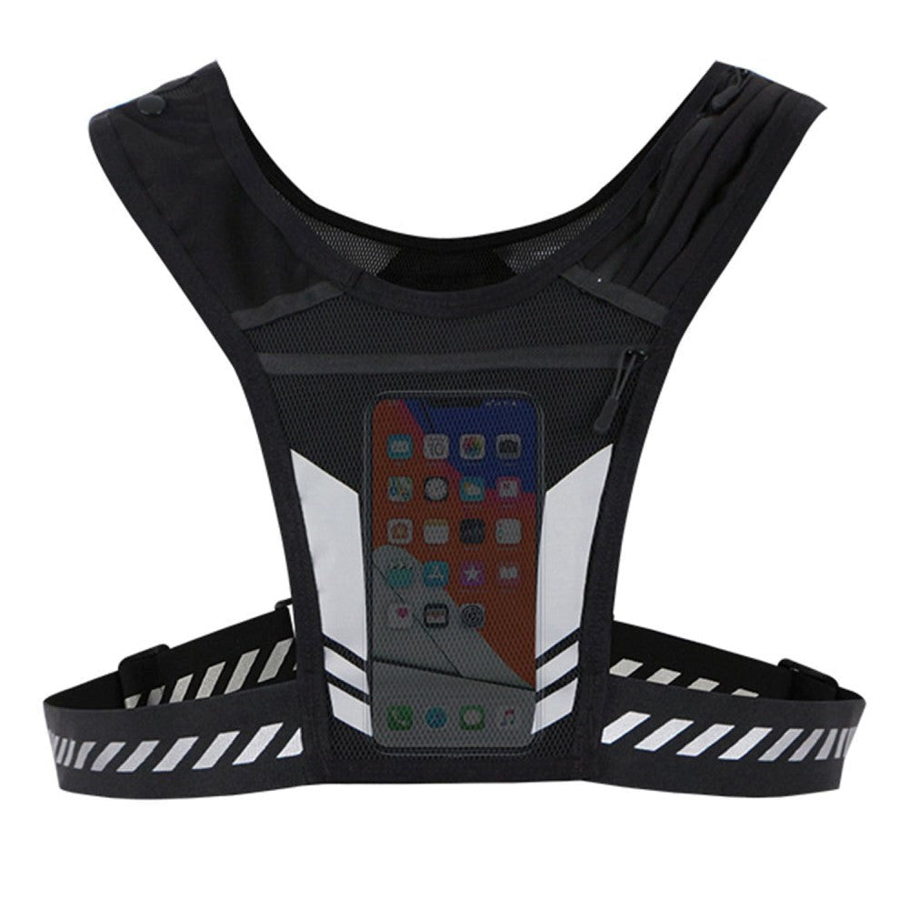 Mesh Running Vest w. Holder for Mobile - Black