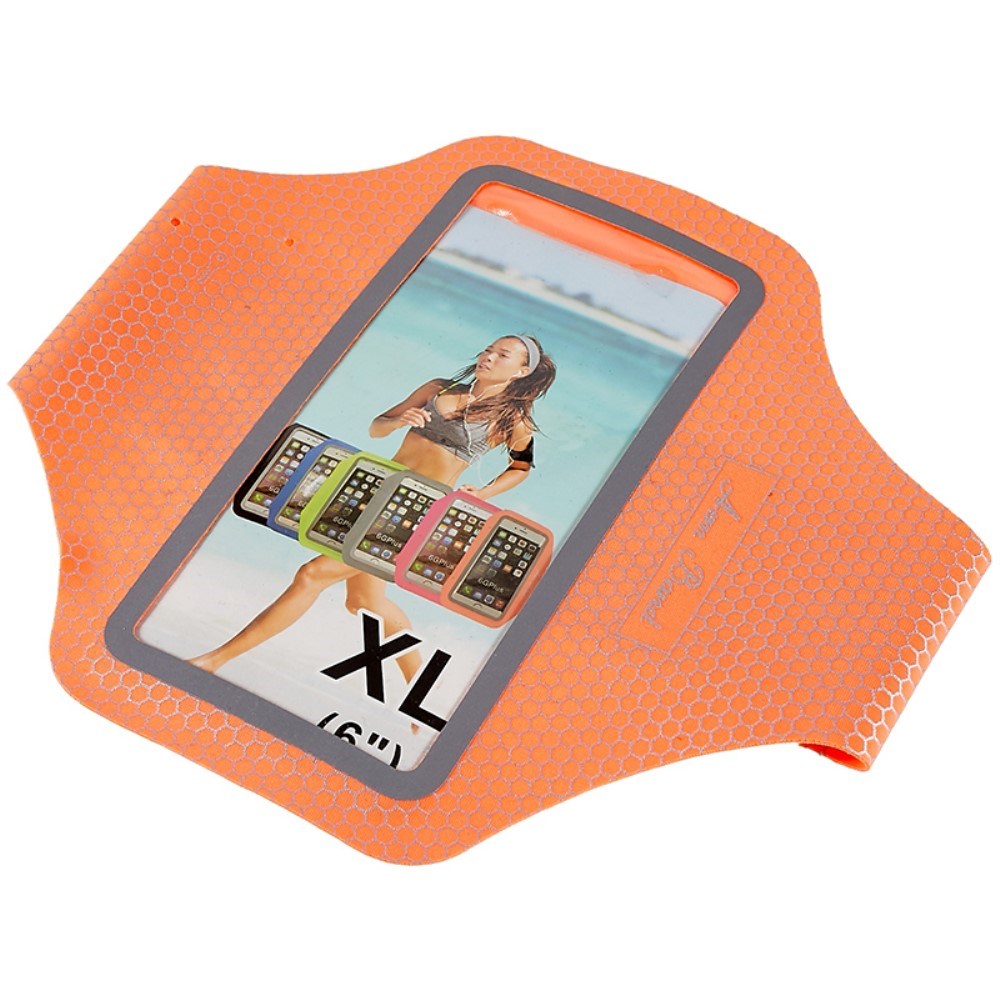 Honeycomb Pattern Running Armband - Phone 6" - Orange