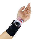 Sports Running Armband for Wrist with Zipper Pocket - Black