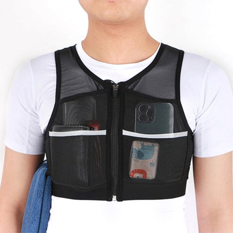 Reflective Vest w. Pockets - Size Large - Black